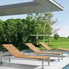 Patio en acier inoxydable Teck Chaise Lounge